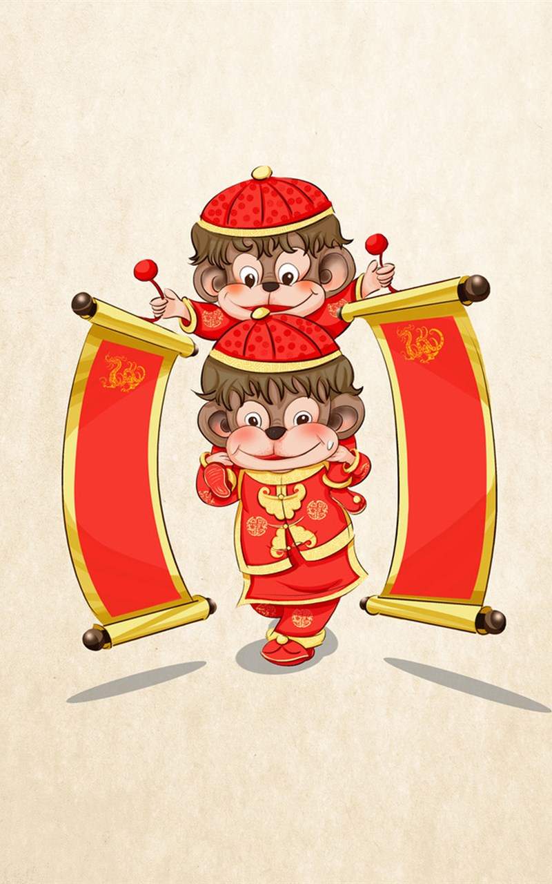 大红色卡通可爱图片手机壁纸下载图片