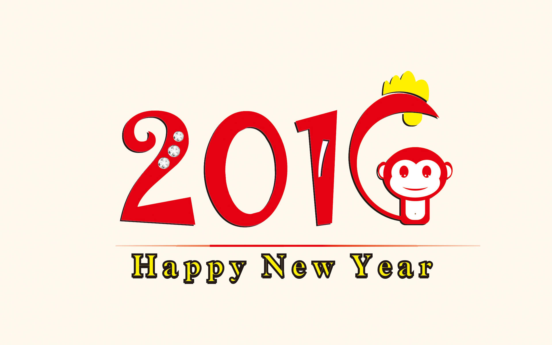 2016年金猴祝福创意桌面壁纸图片下载图片