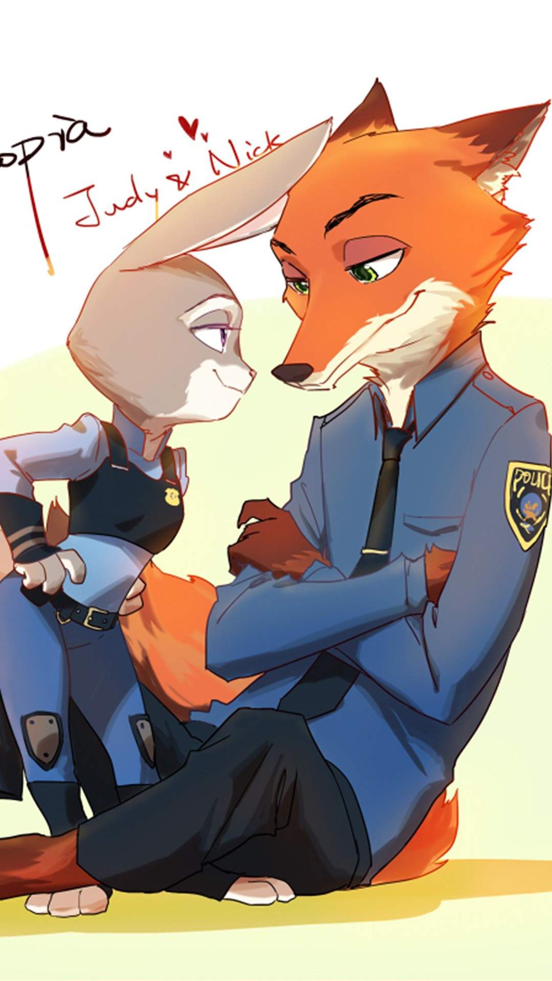 疯狂动物城狐狸兔子cp漫画手机壁纸（一）图片
