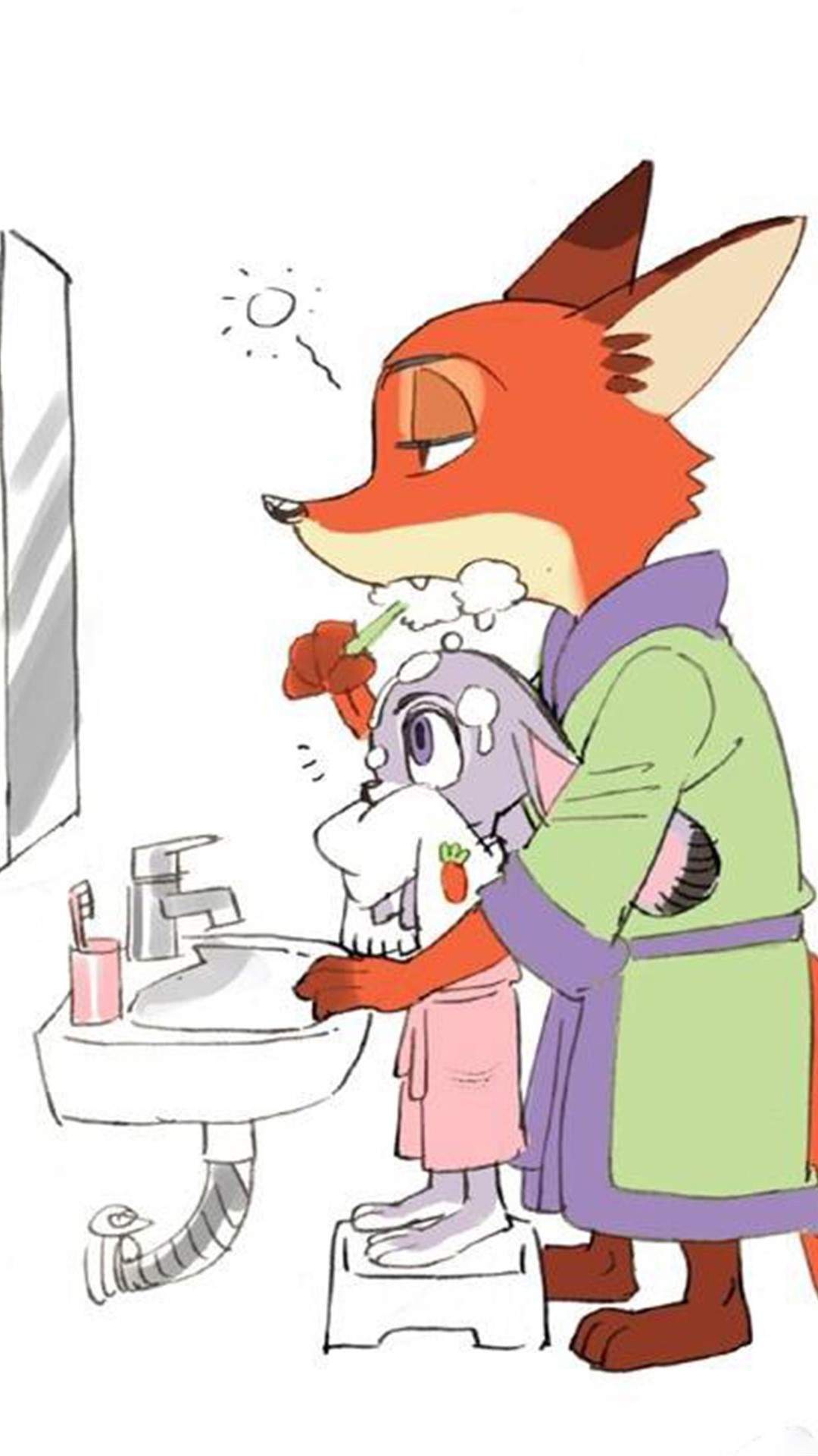 疯狂动物城狐狸兔子cp漫画手机壁纸（二）图片