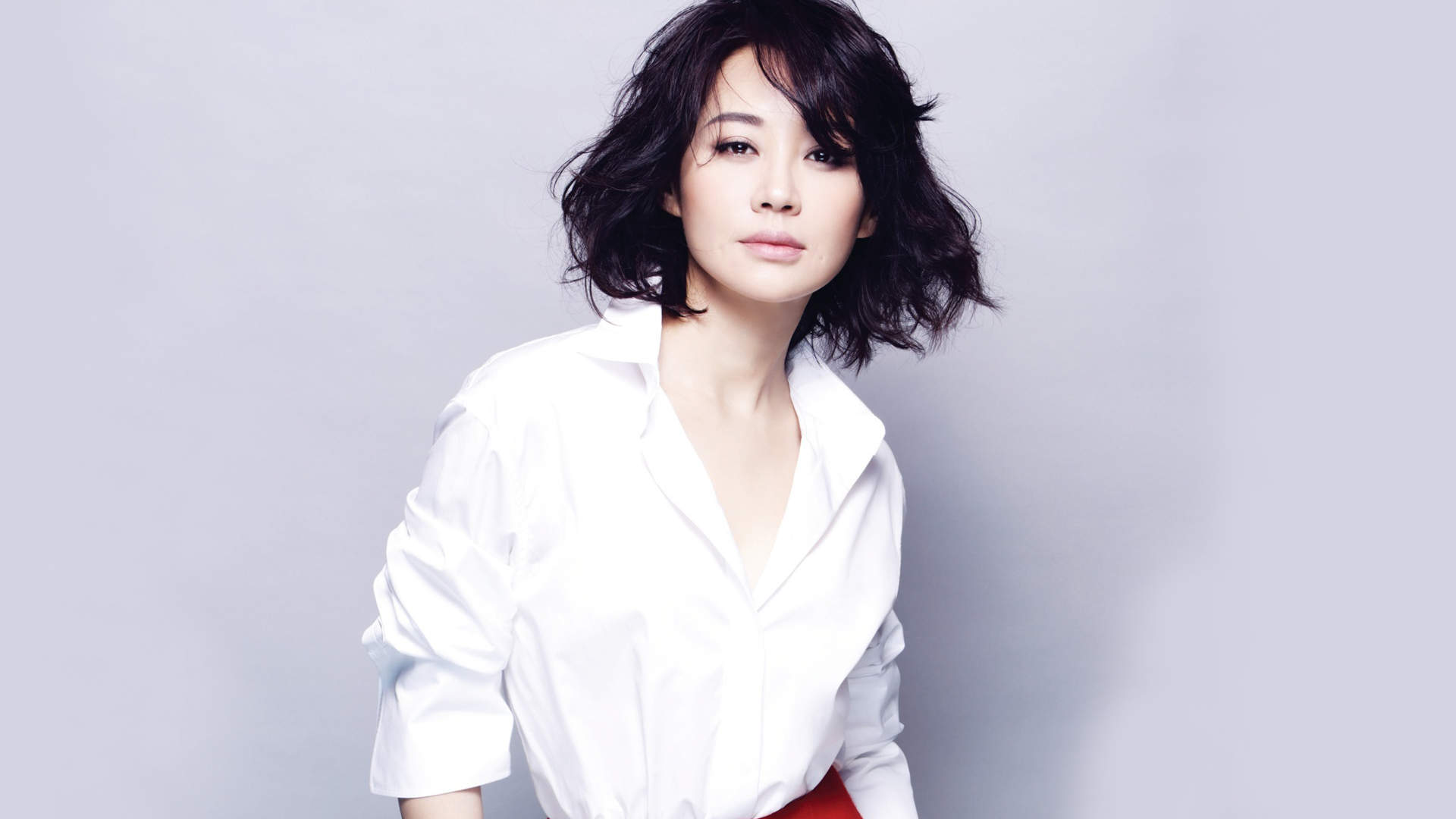 性感美女许晴白衬衫电脑桌面壁纸下载图片
