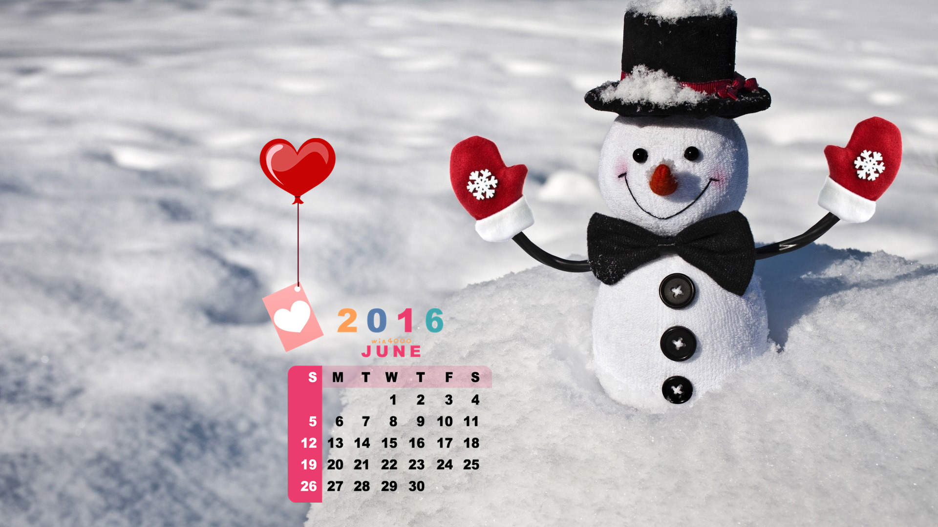 可爱的小雪人图片高清宽屏桌面壁纸图片
