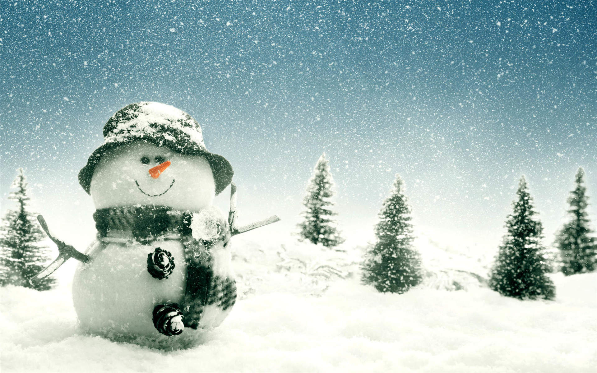 冬季可爱雪人图片手机壁纸图片