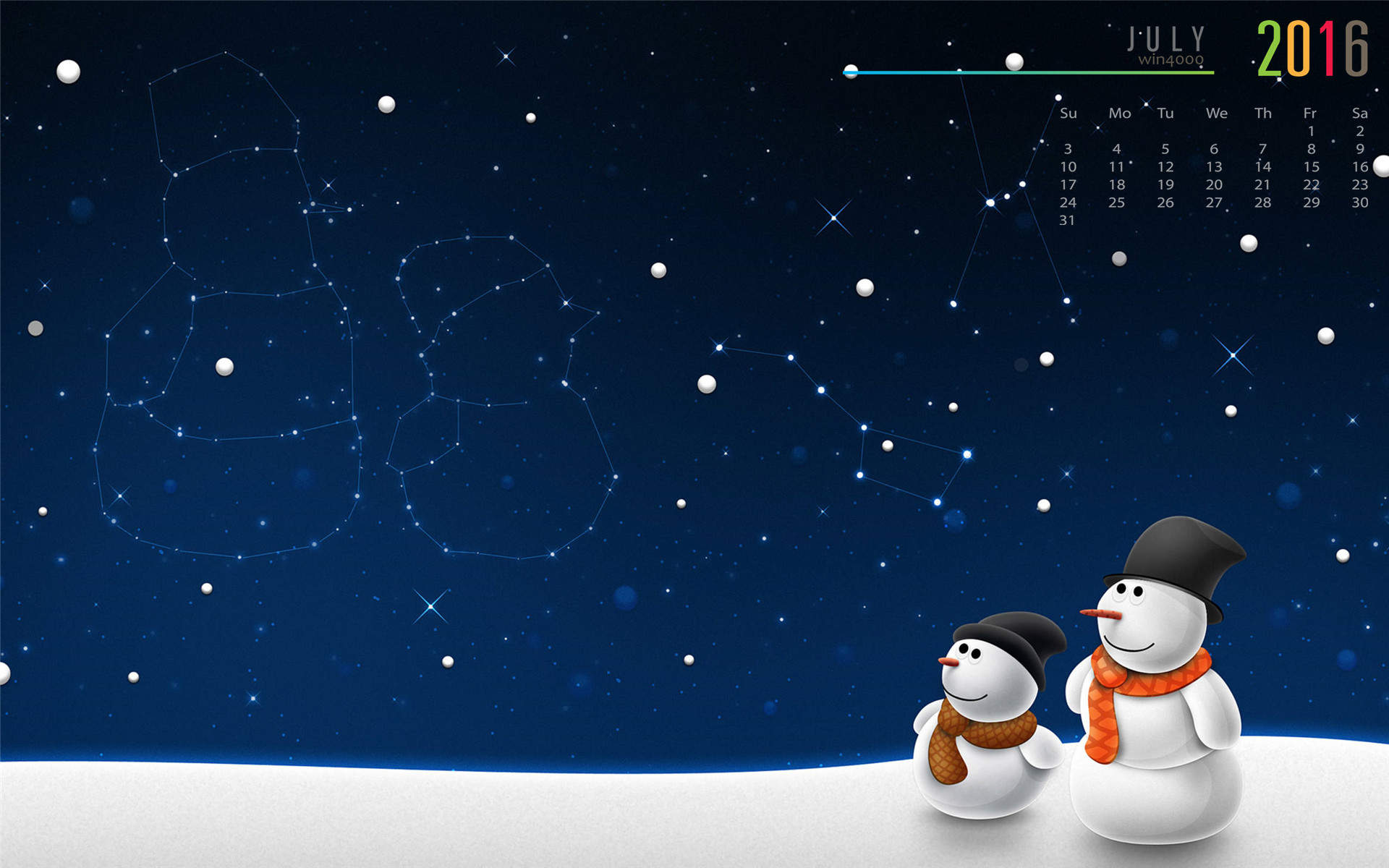 冬季可爱雪人图片手机壁纸图片
