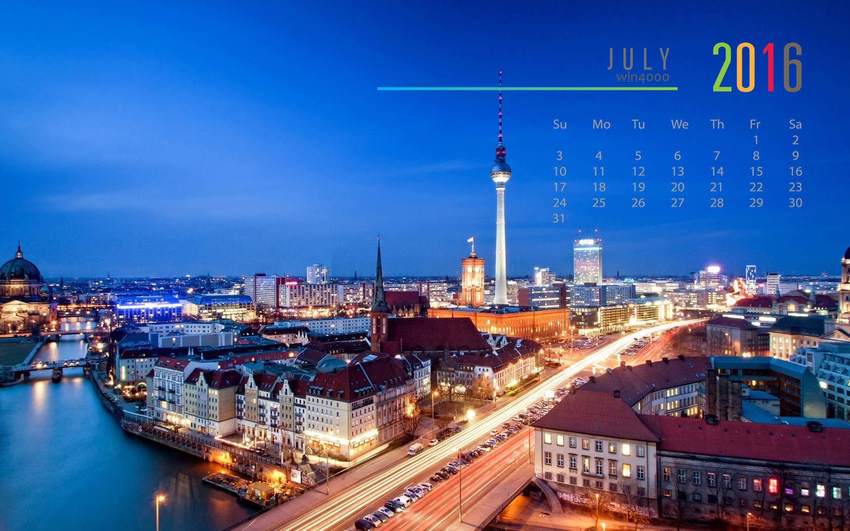 2016年7月日历图片