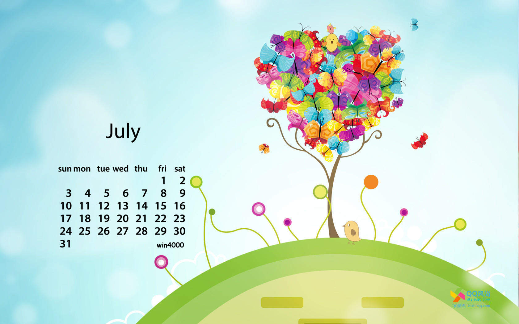 2016年7月日历图片