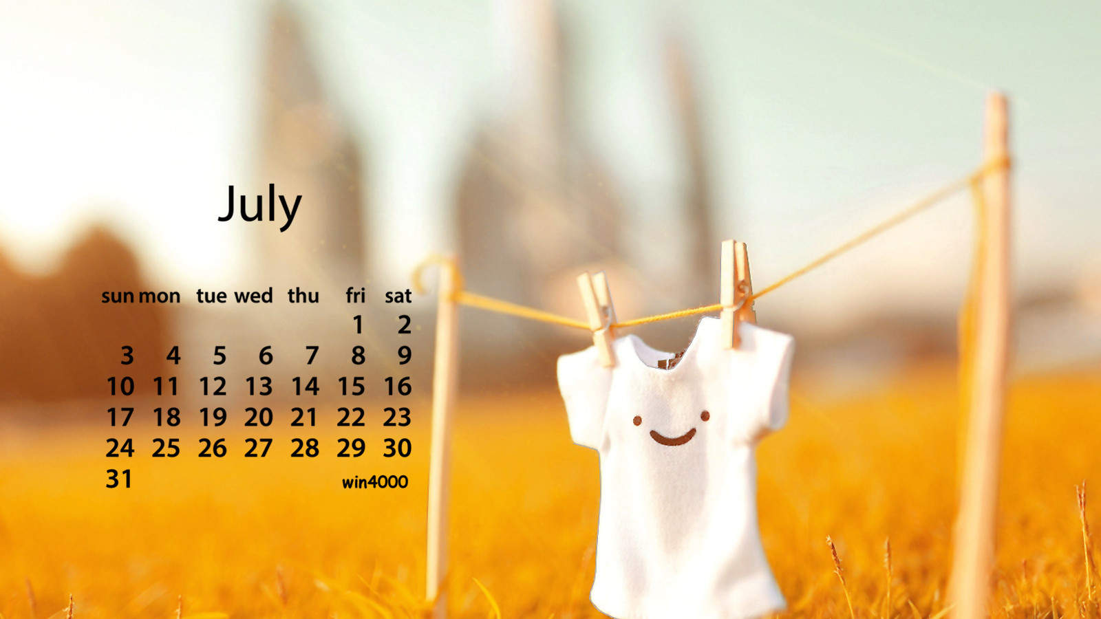 2016年7月日历图片