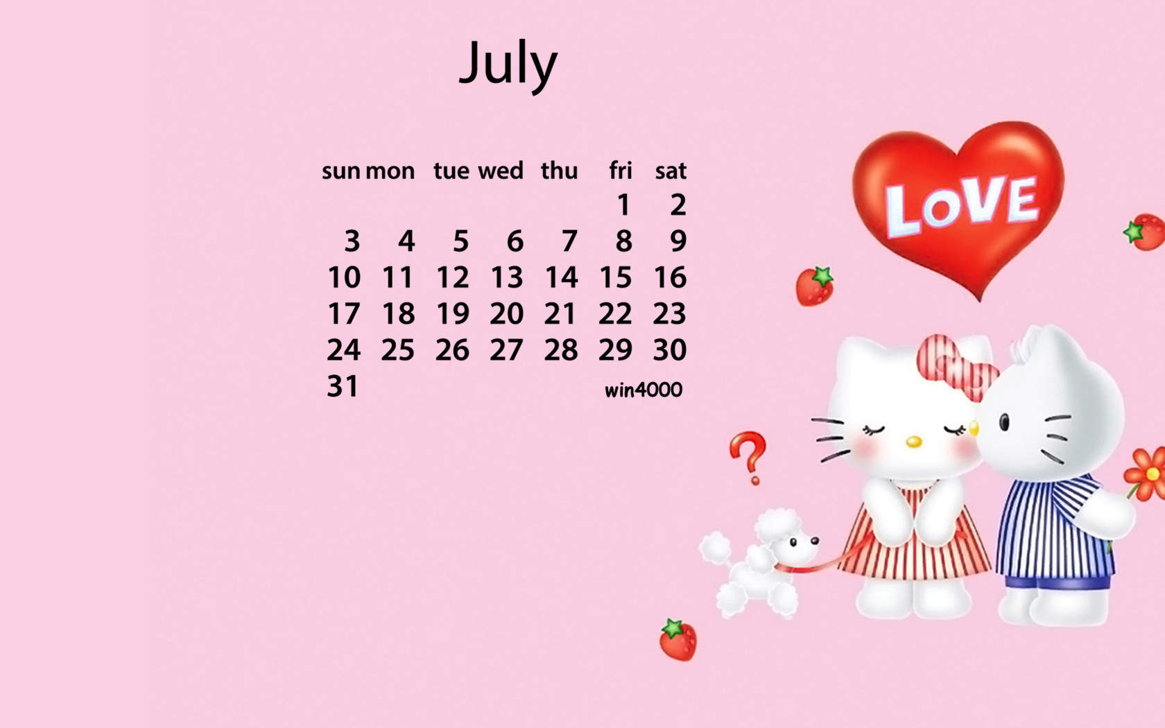 2016年7月日历图片