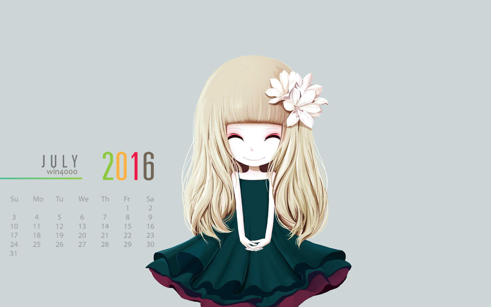 2016年7月日历图片