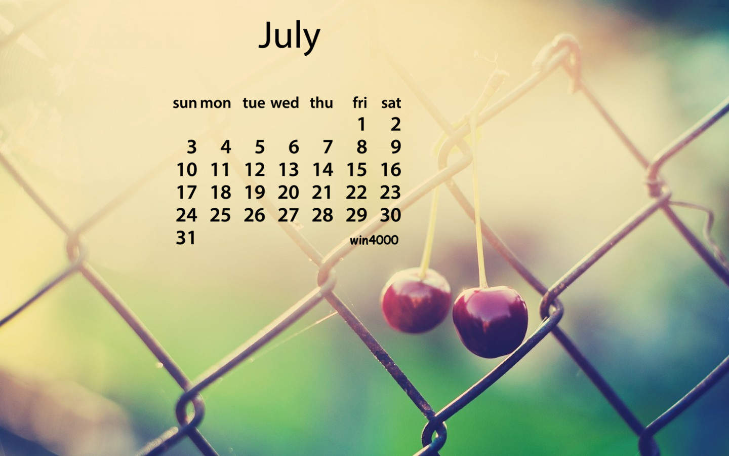 2016年7月日历图片