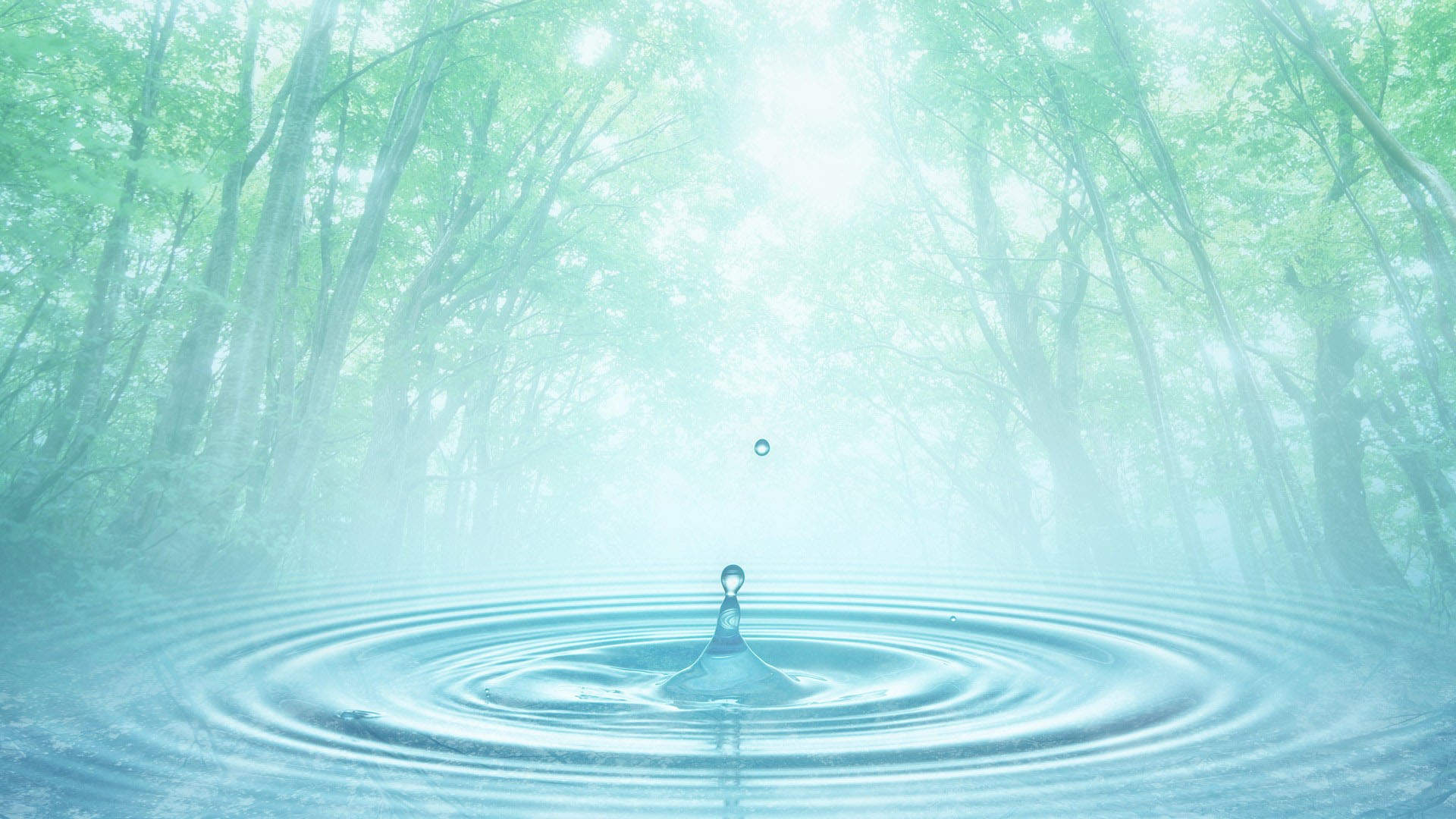 高清雨水2022年7月日历护眼桌面壁纸清新养眼的绿色水滴图片