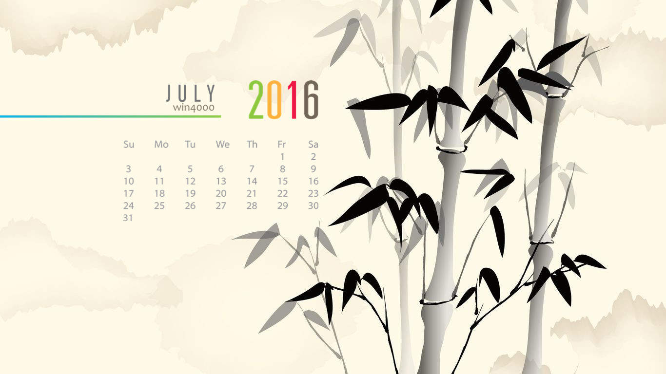 2016年7月日历图片