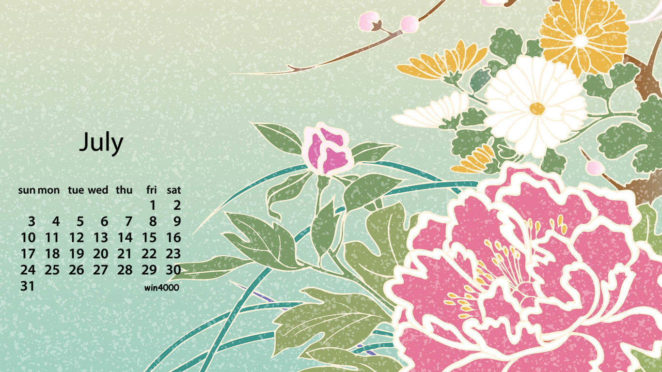 2016年7月日历图片