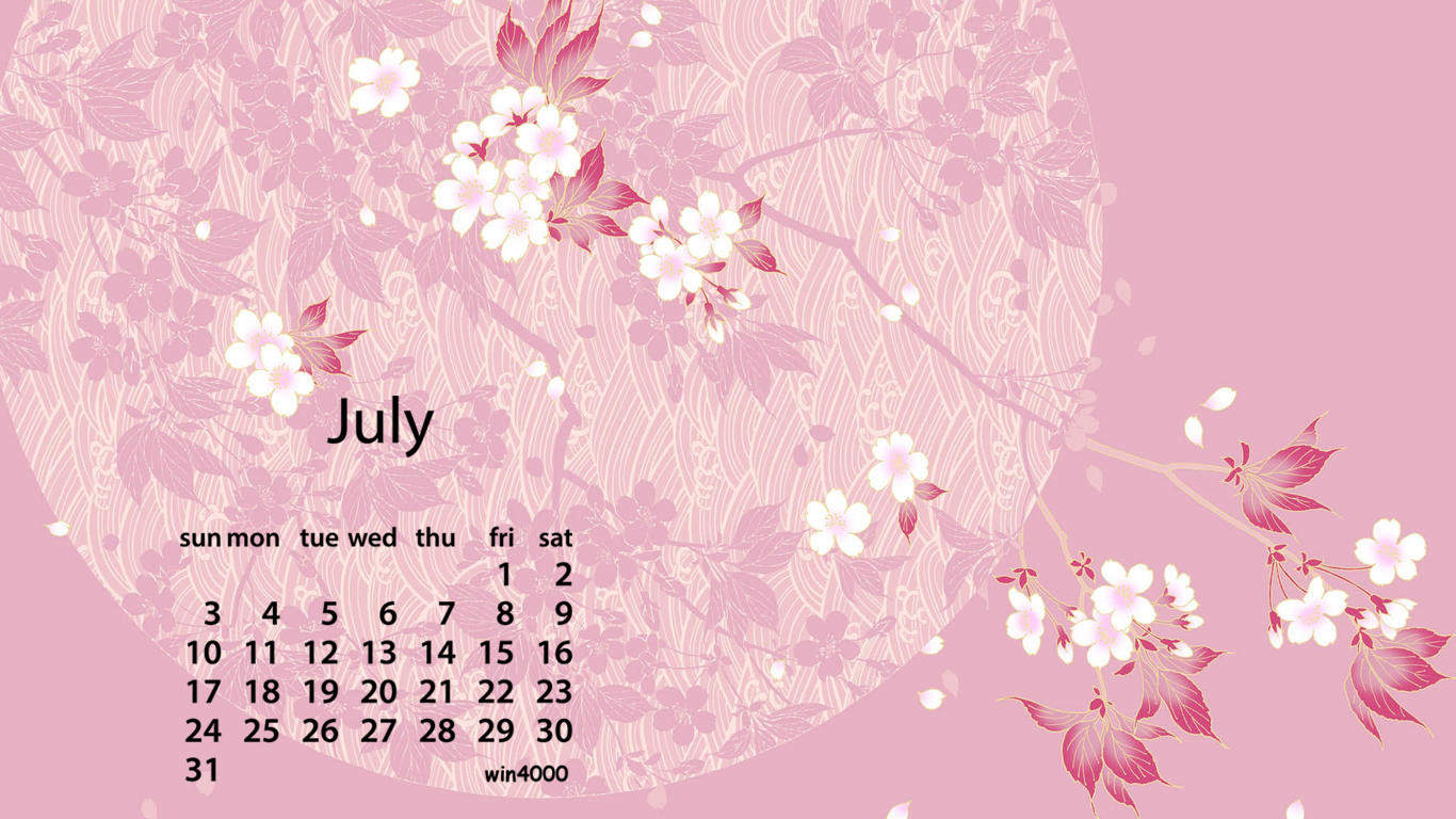 2016年7月日历图片