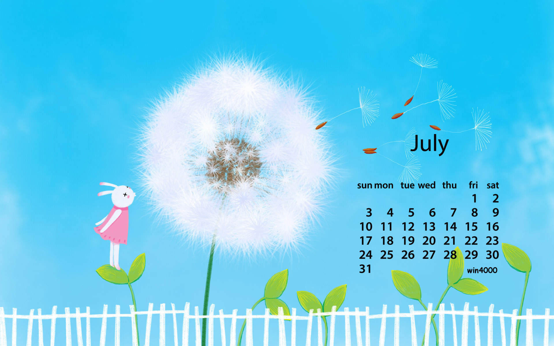 2016年7月日历图片
