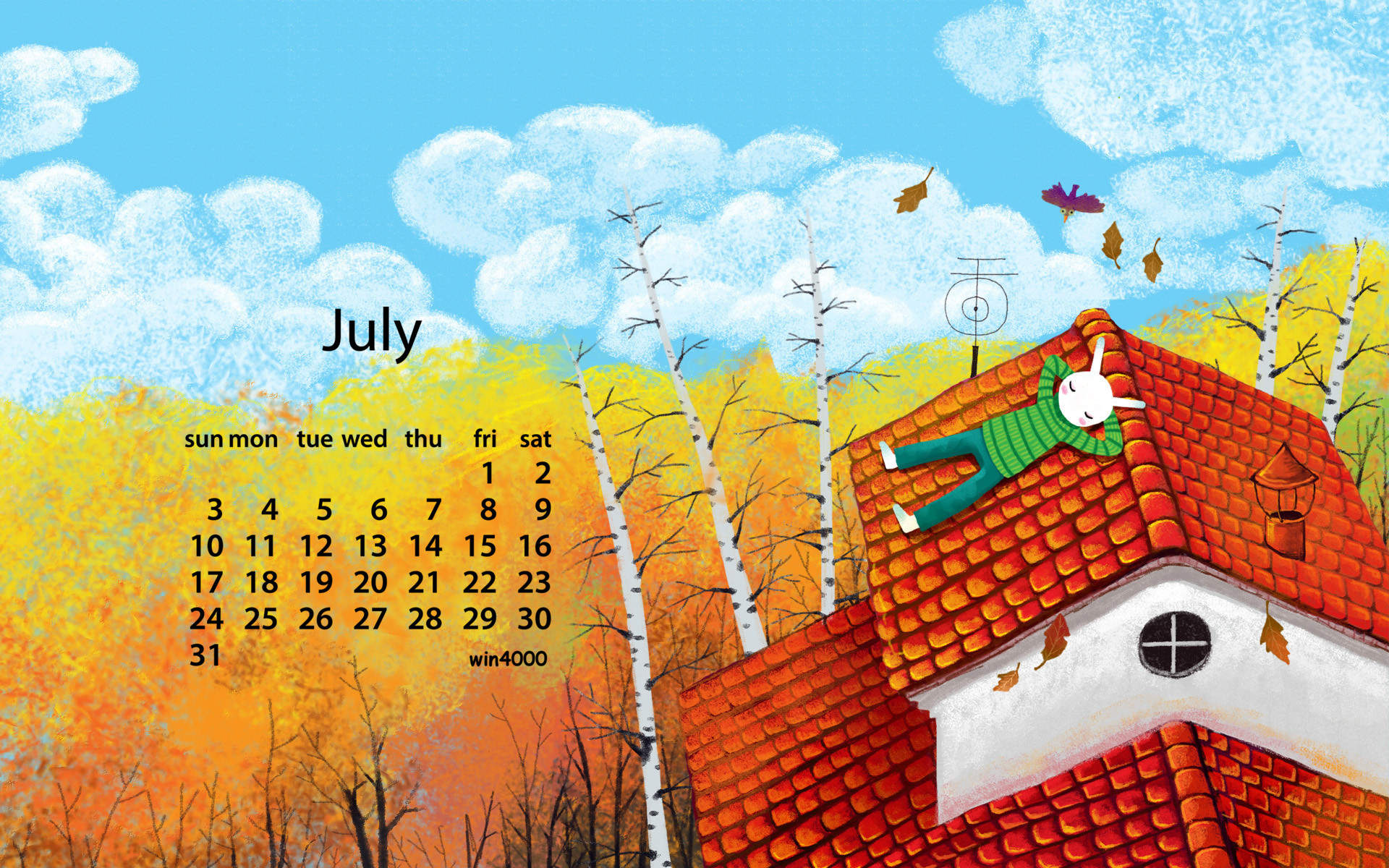 2016年7月日历图片