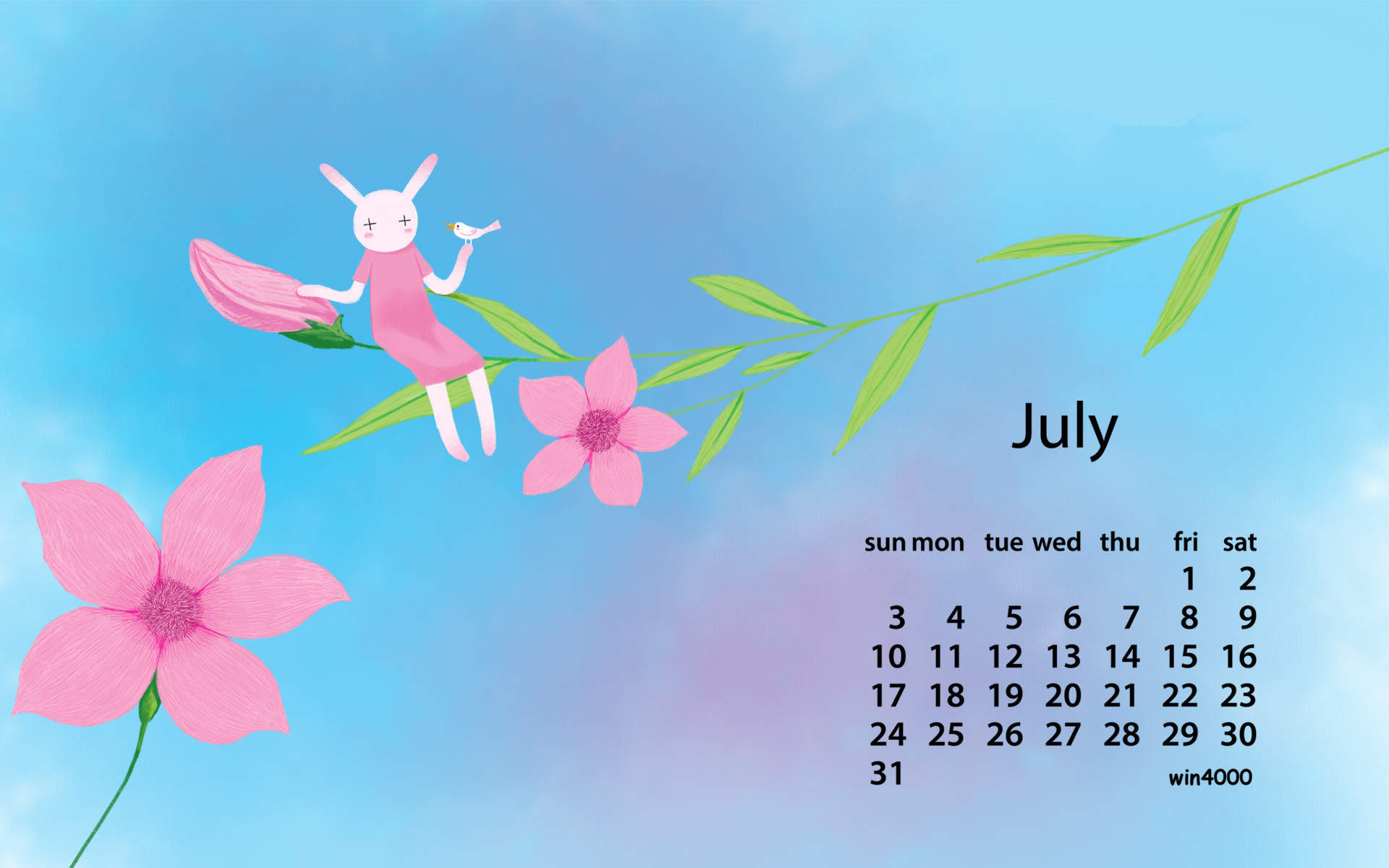 2016年7月日历图片