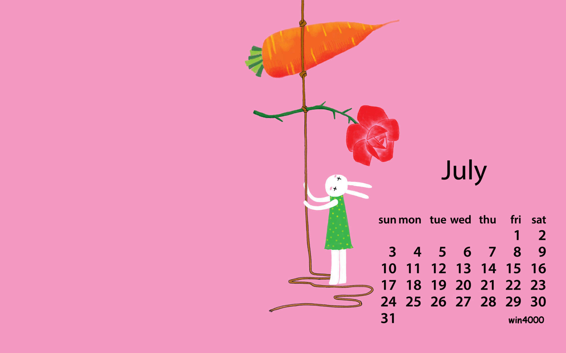 2016年7月日历图片