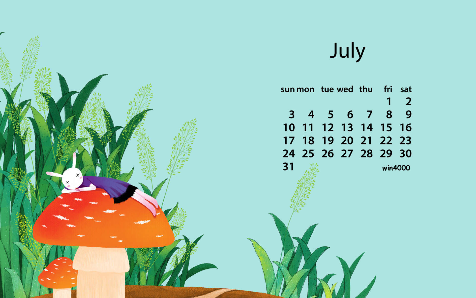2016年7月日历图片