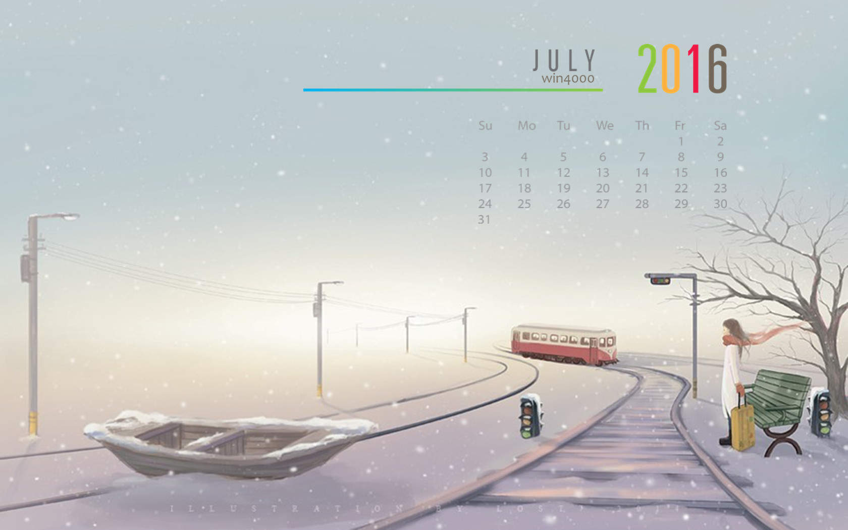 2016年7月日历图片