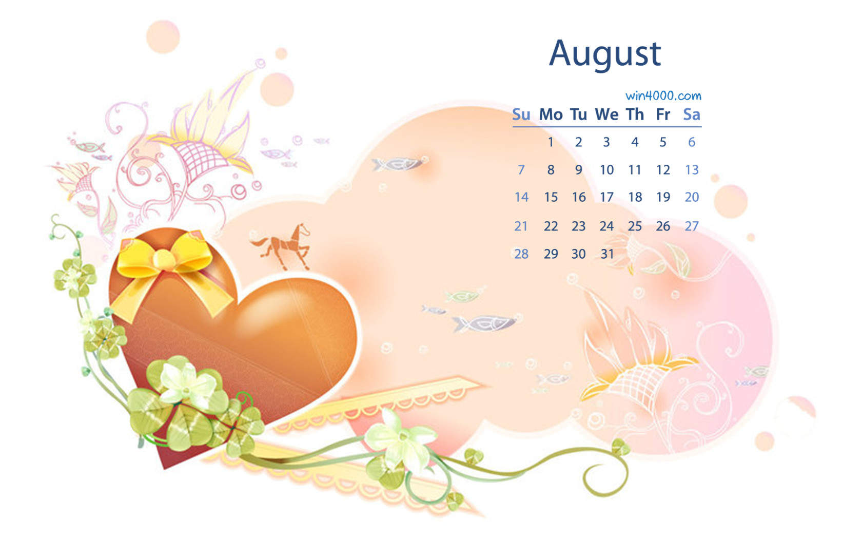 2016年8月日历图片