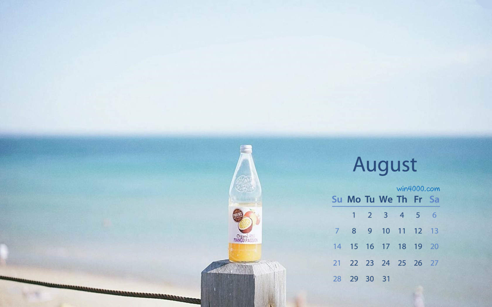 2016年8月日历图片