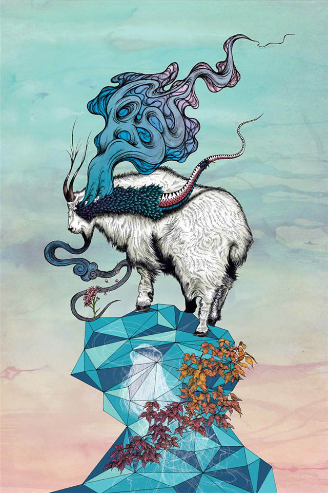 高清魔幻动物奇异插画风格手机壁纸图片