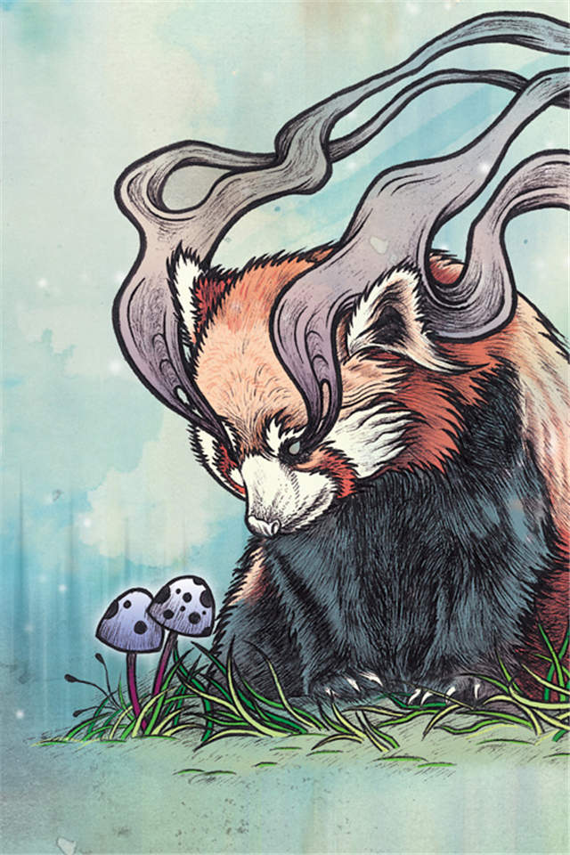 高清魔幻动物奇异插画风格手机壁纸图片