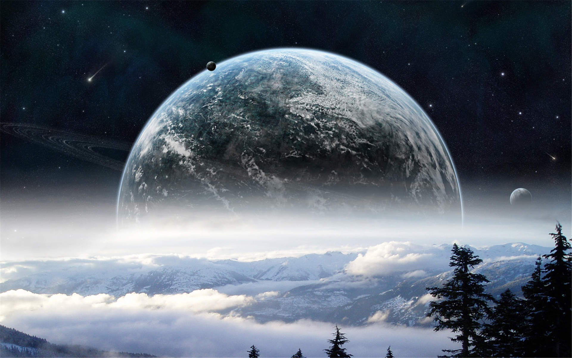 最新最流行养眼月球星空背景创意摄影唯美高清桌面壁纸图片（二）图片