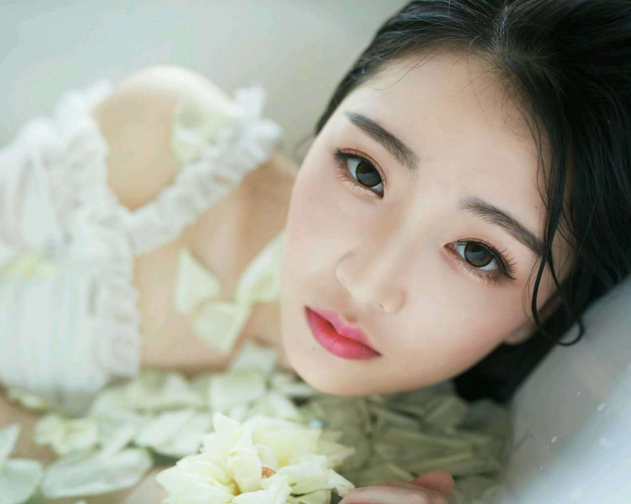 大陆女明星清新美女治愈系清纯唯美白皙高清桌面壁纸图片