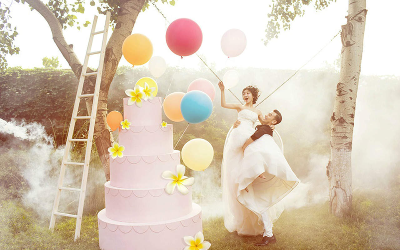 陈紫函戴向宇唯美浪漫婚纱照图片桌面壁纸图片