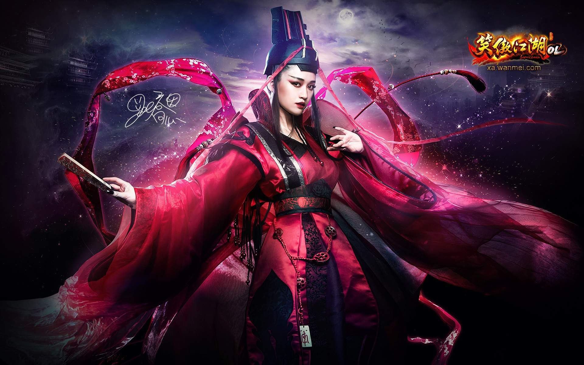 高清台湾省新竹县女演员《笑傲江湖OL》陈乔恩代言唯美东方不败精选壁纸图片