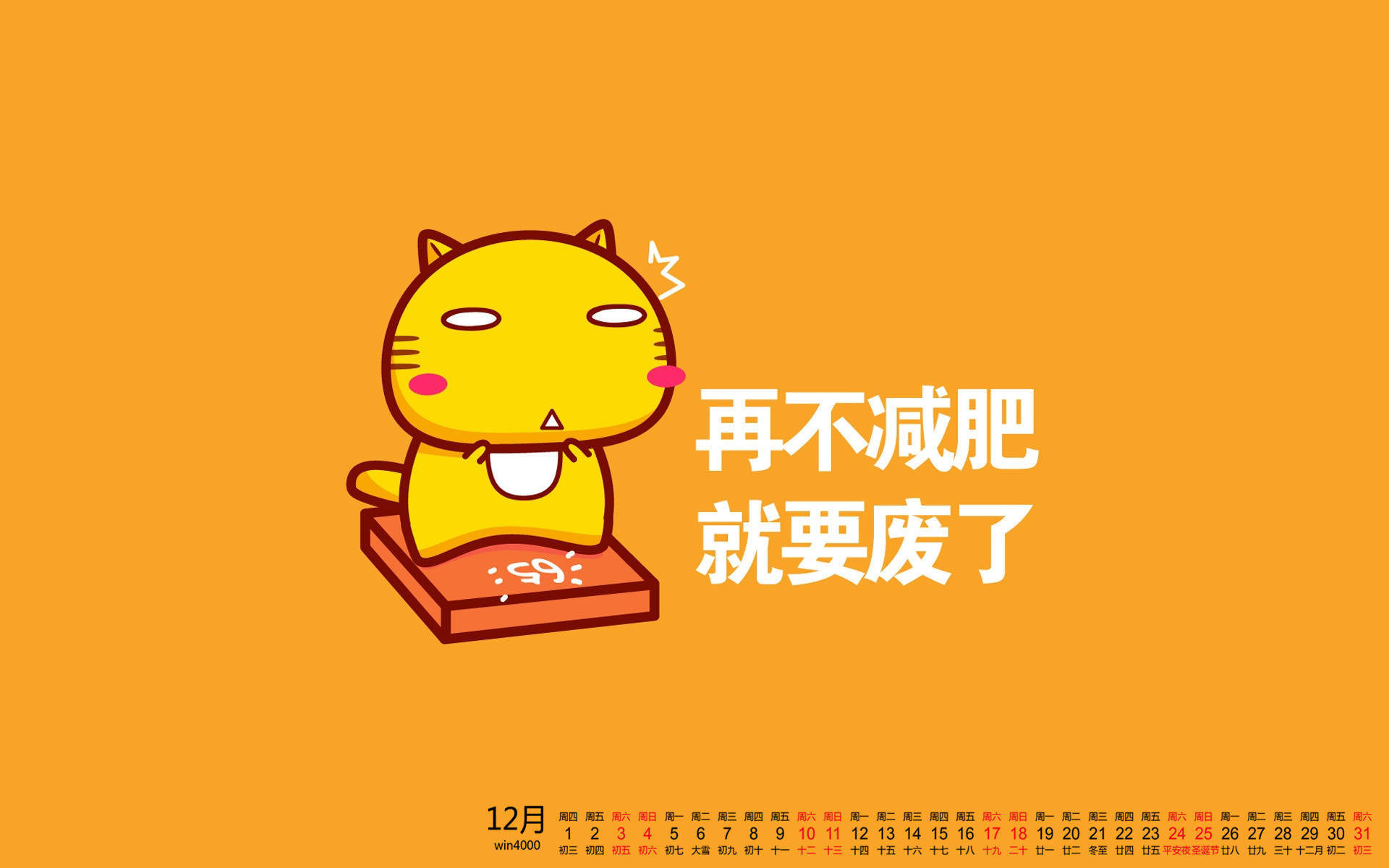 哈咪猫减肥励志手机壁纸图片
