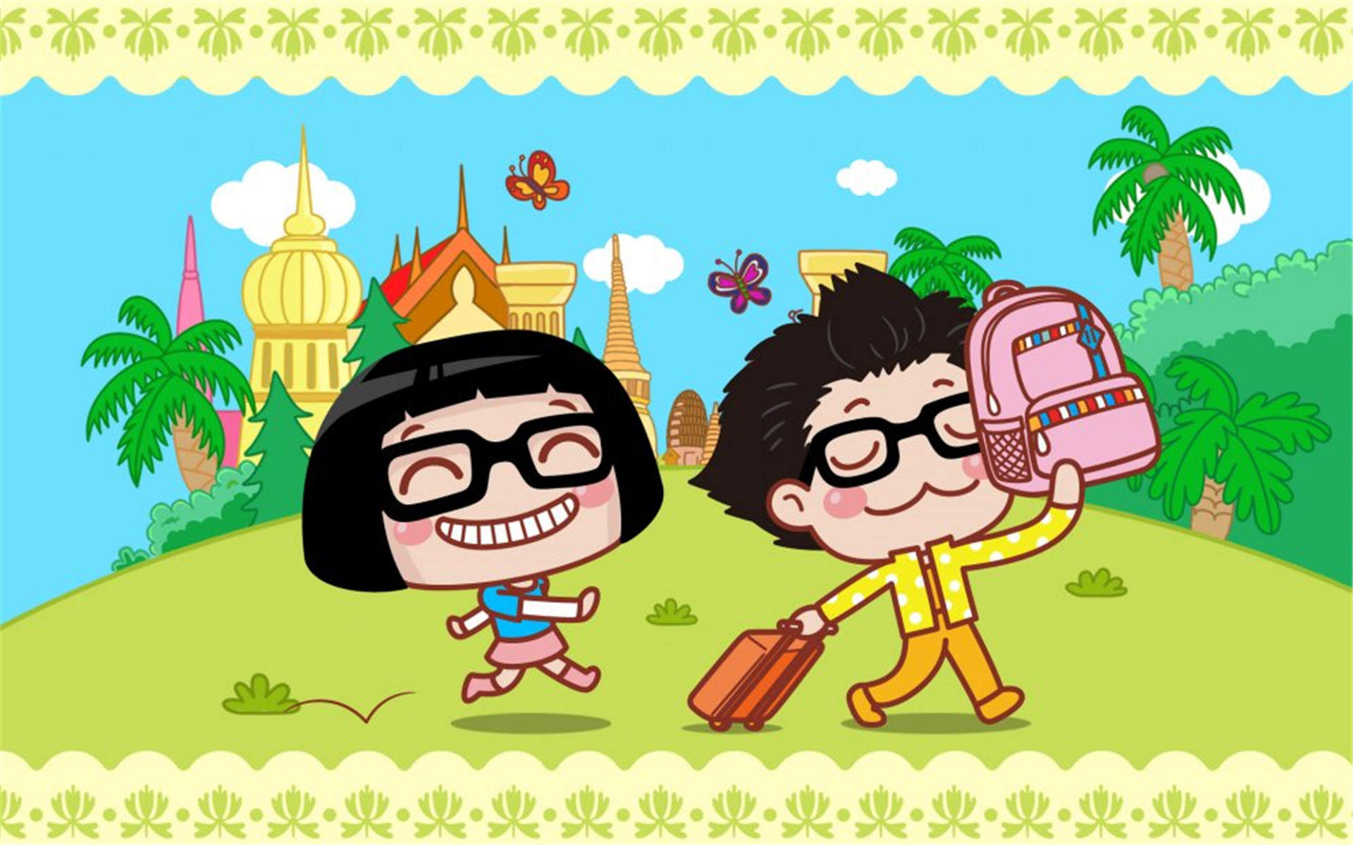 陈情令卡通人物插画高清手机壁纸图片