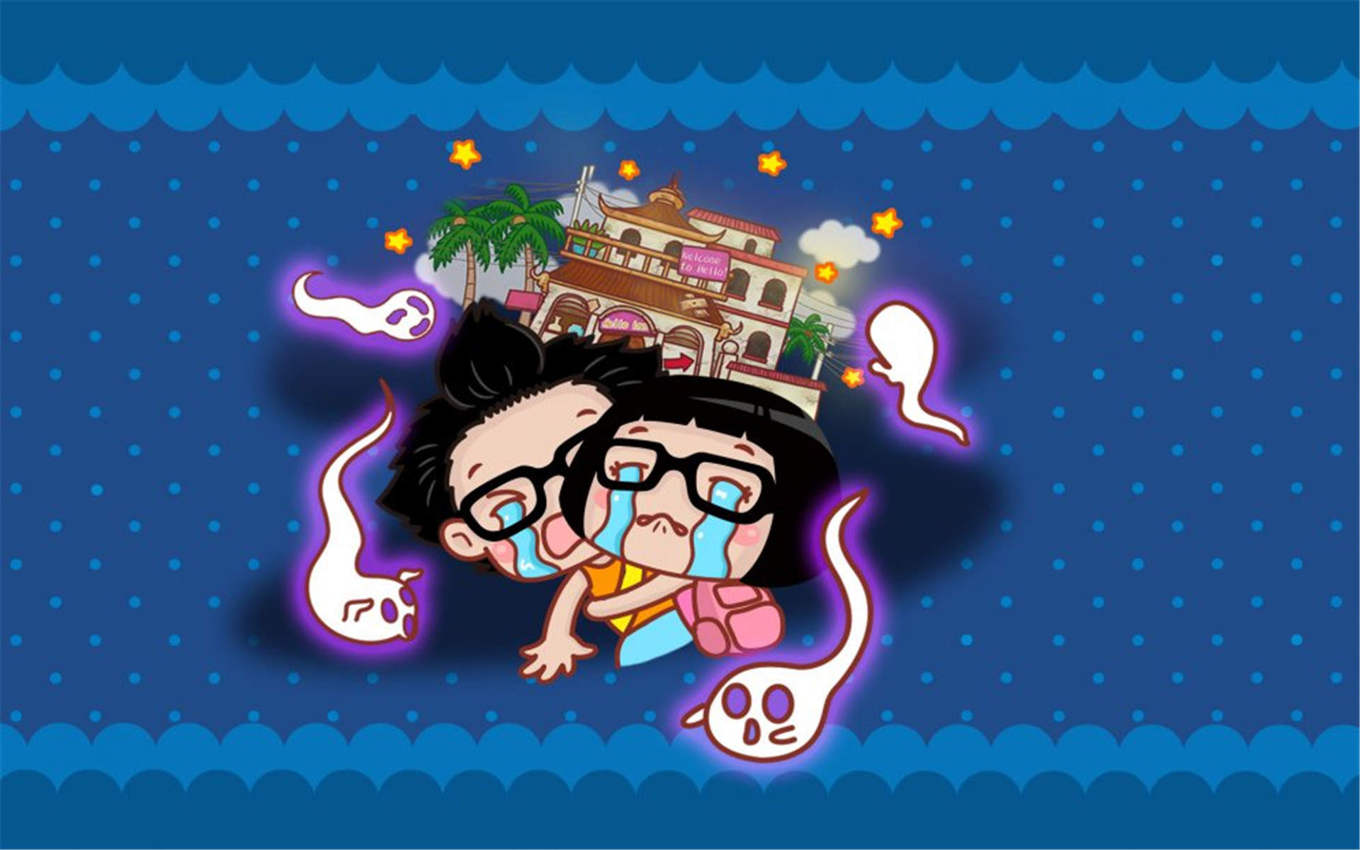 陈情令卡通人物插画高清手机壁纸图片