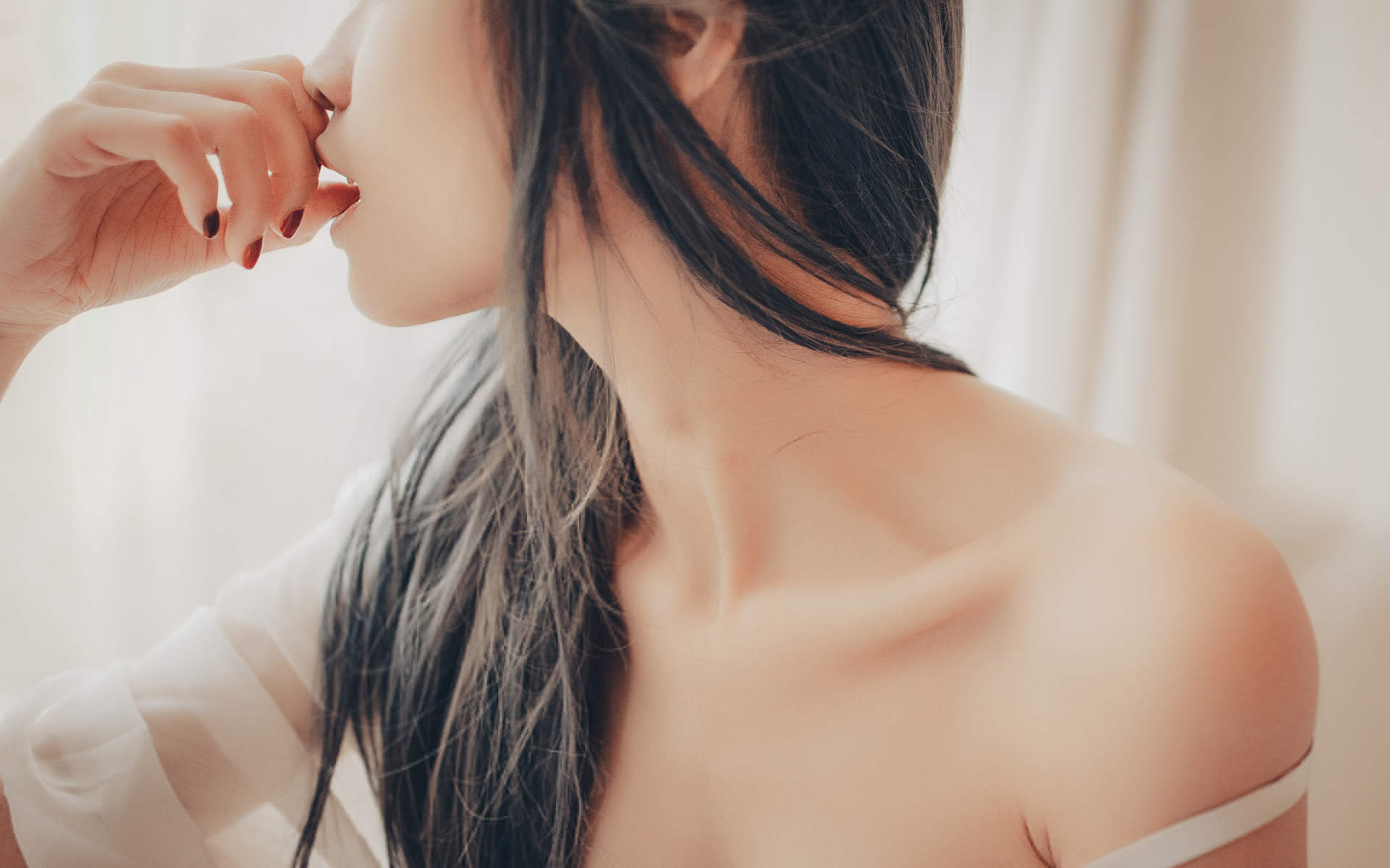 大陆女明星清新美女治愈系清纯唯美白皙高清桌面壁纸图片