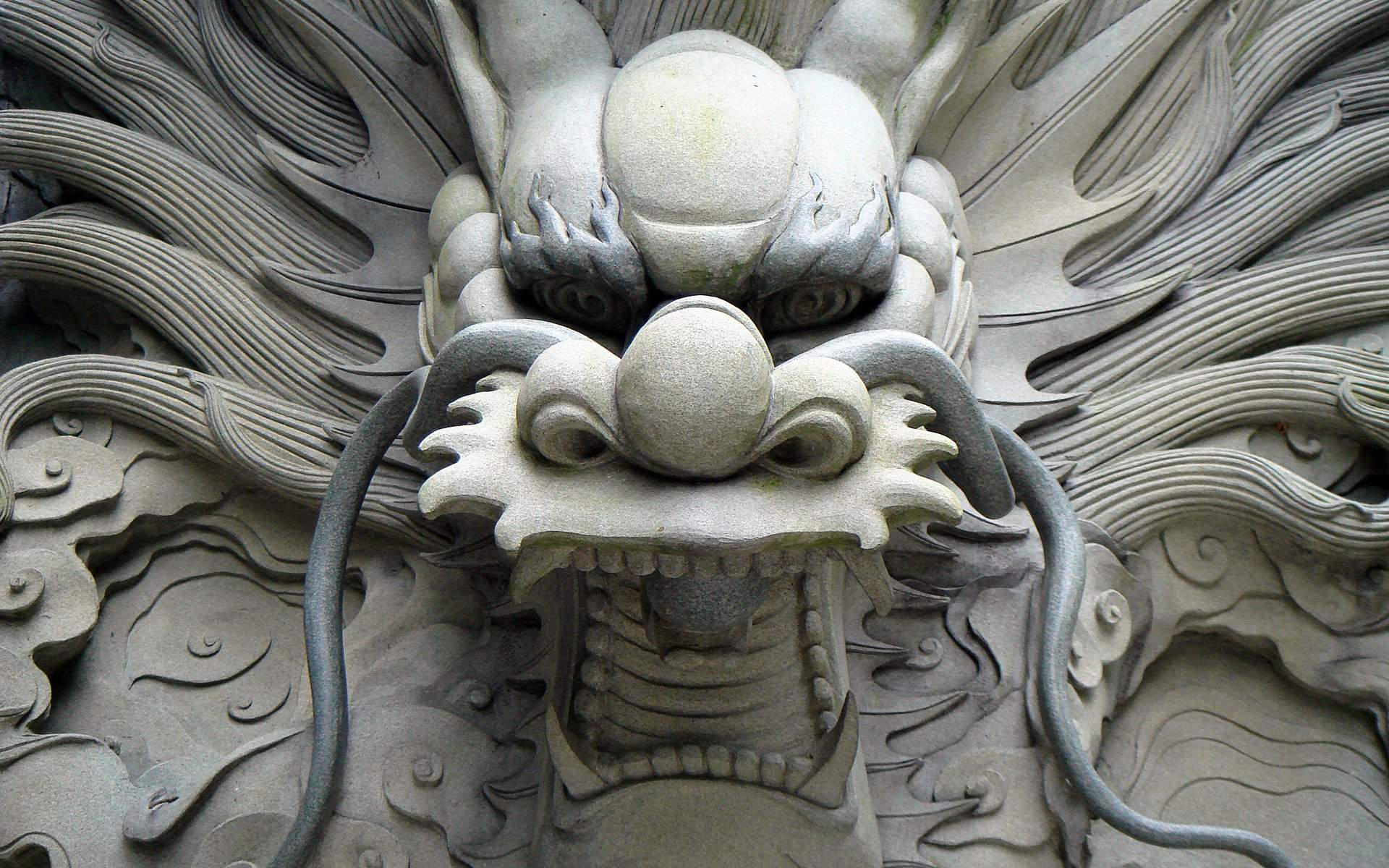 祥瑞的龙形浮雕摄影图片桌面壁纸第一辑图片