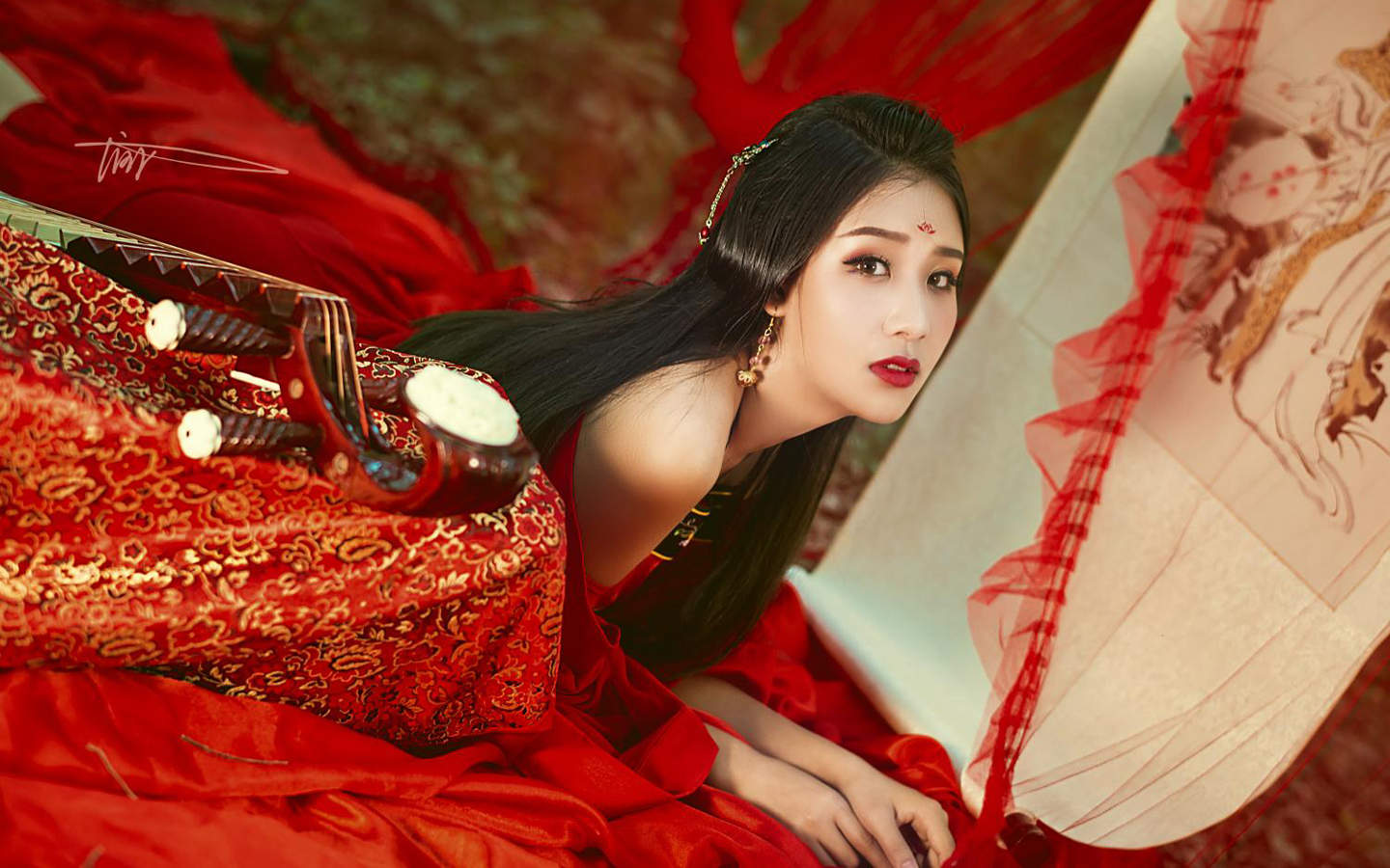 红楼梦古装美女妩媚诱惑性感桌面壁纸下载图片