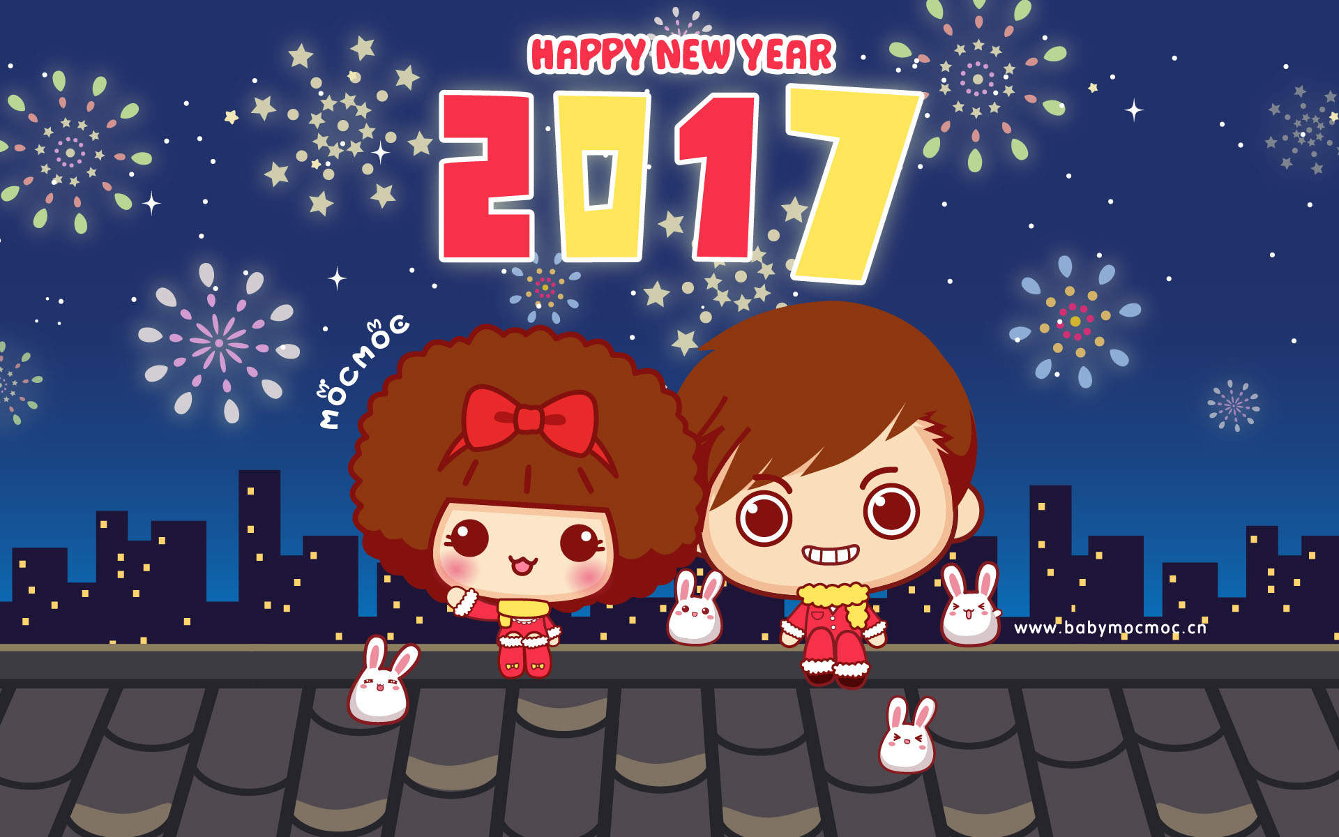 摩丝摩丝新年卡通图桌面壁纸图片