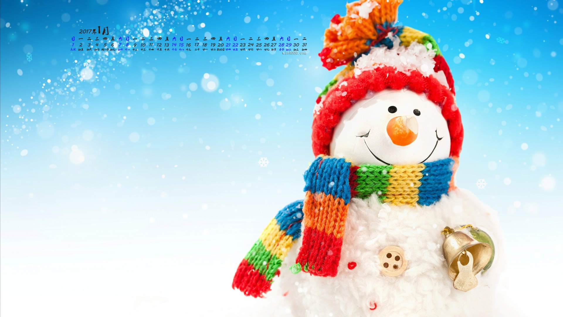 冬季可爱雪人图片手机壁纸图片