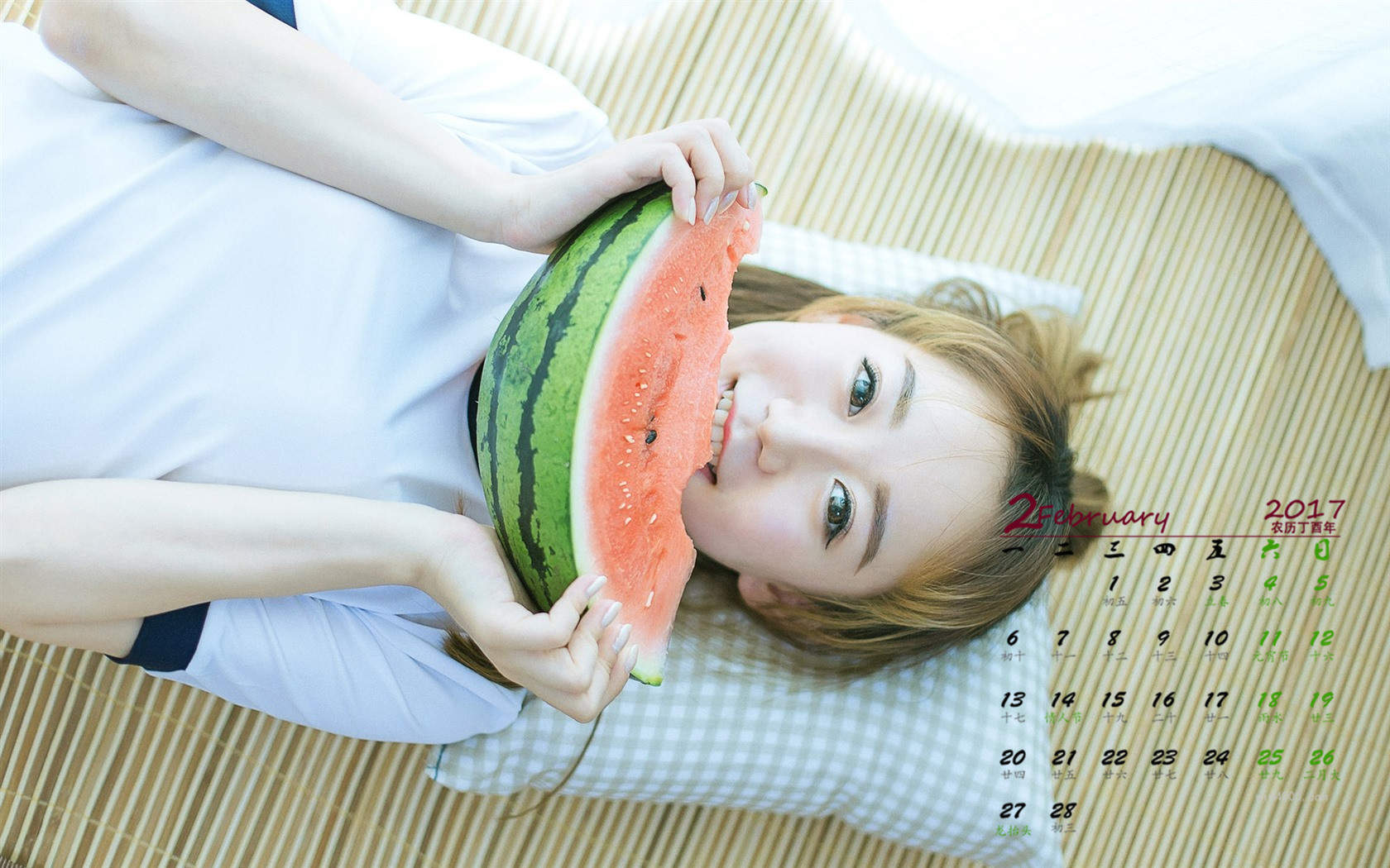 甜美手绘可爱女生插画手机壁纸图片
