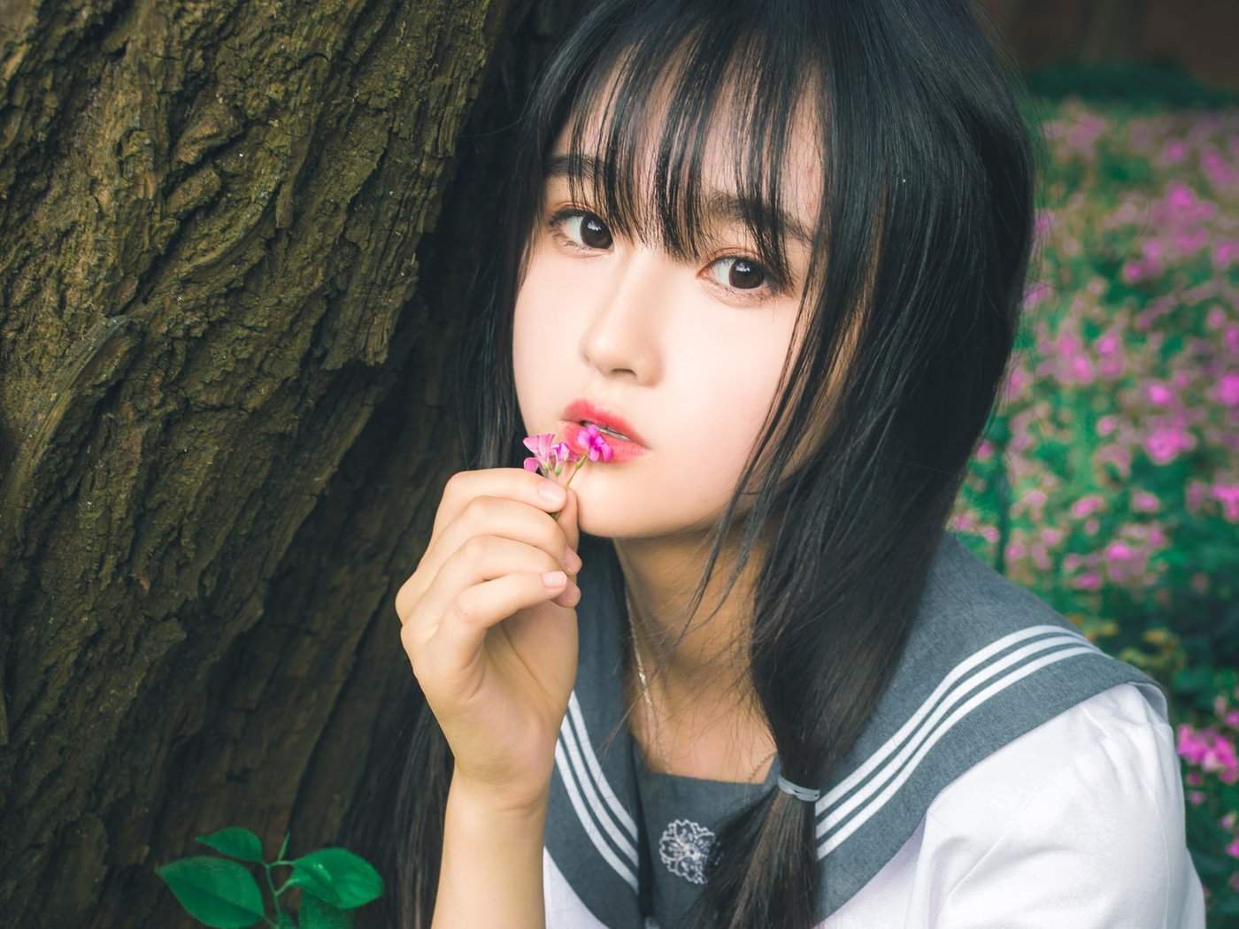高清校花90后可爱清纯学生妹高清桌面壁纸图片