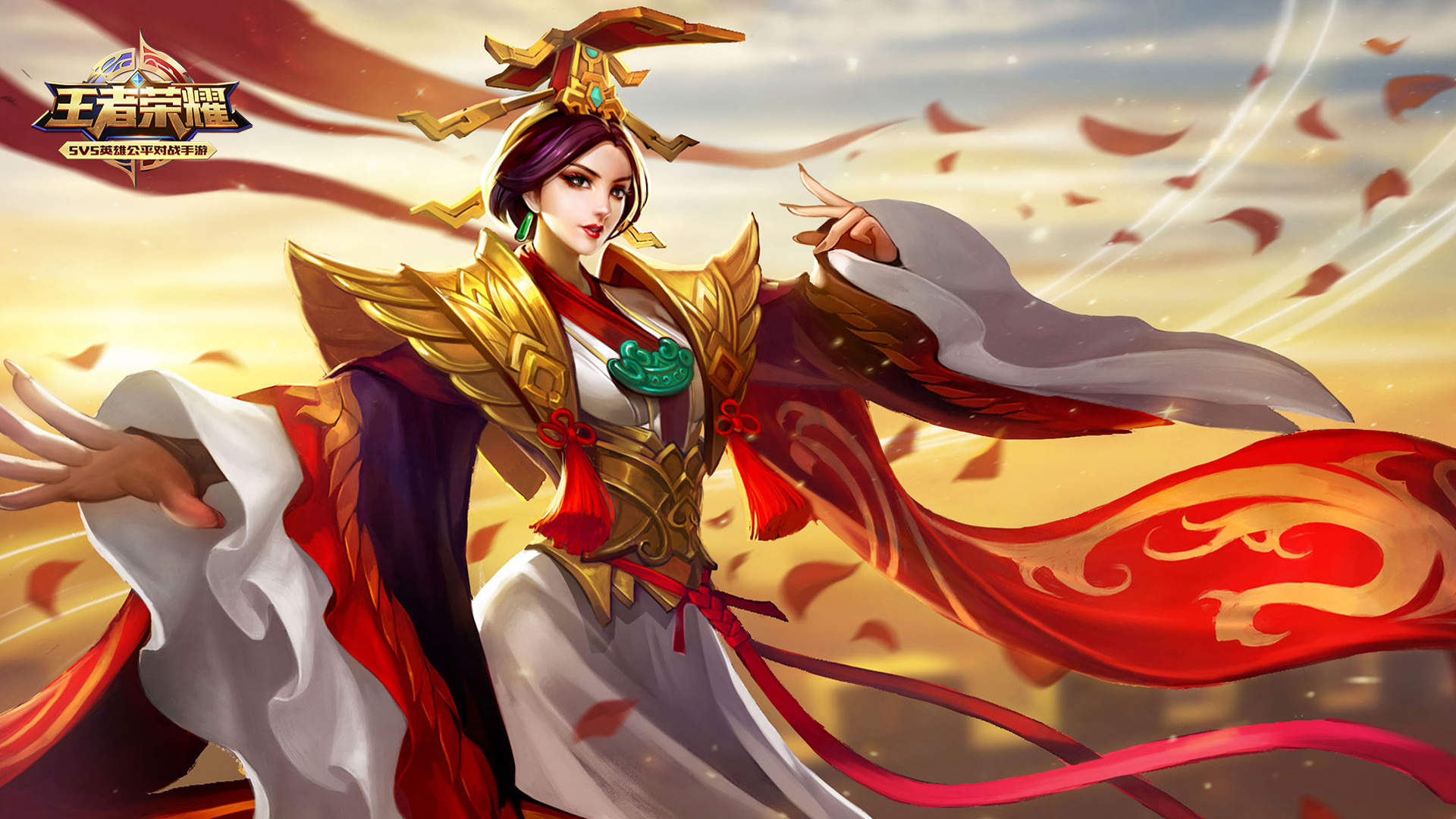 王者荣耀女英雄手绘插画高清手机壁纸图片
