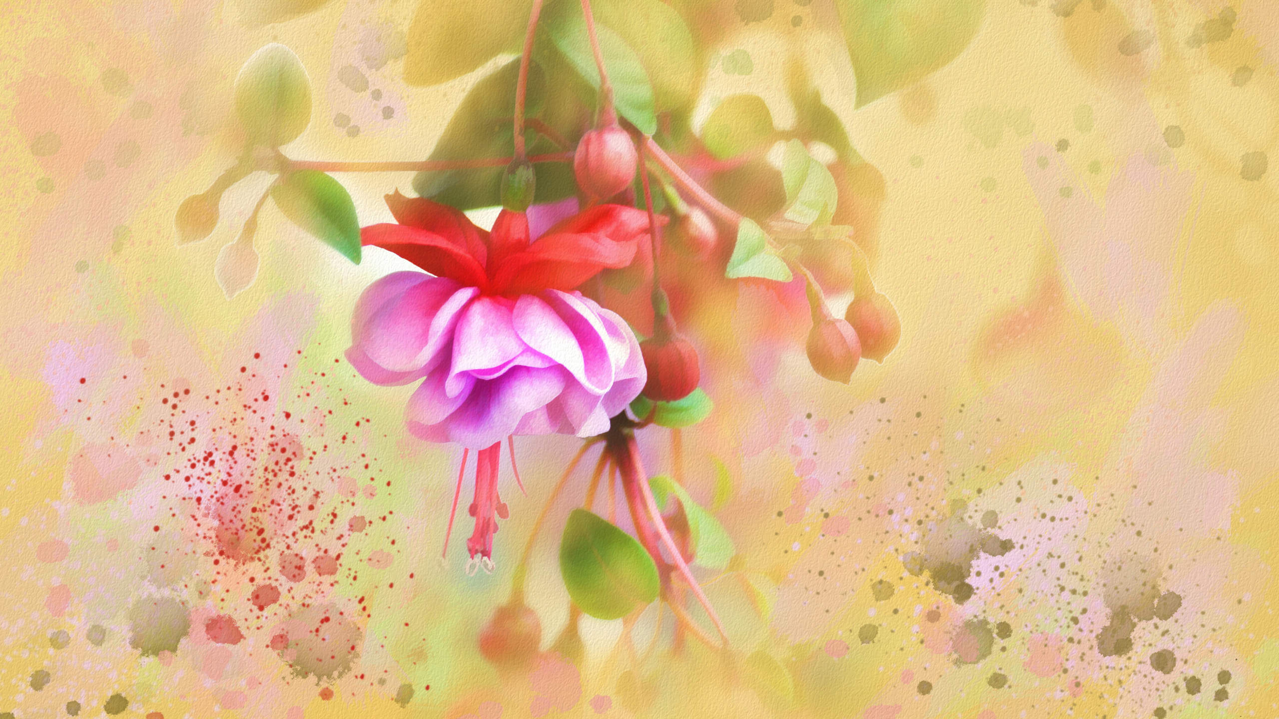 度薇年水彩手绘花环小清新插画图片图片