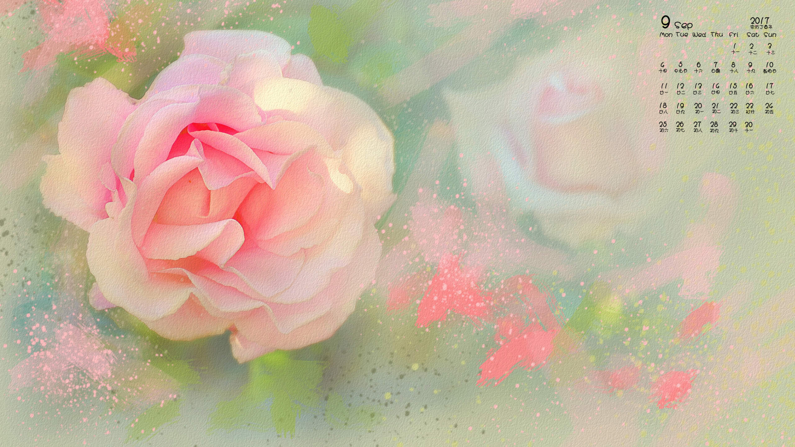 度薇年水彩手绘花环小清新插画图片图片