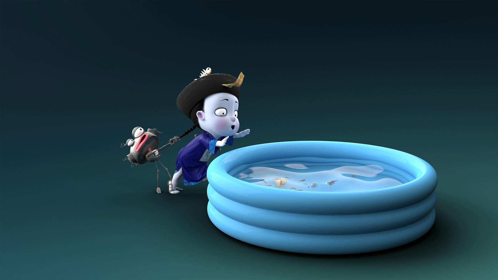 创意可爱卡通人物背景手机壁纸图片图片