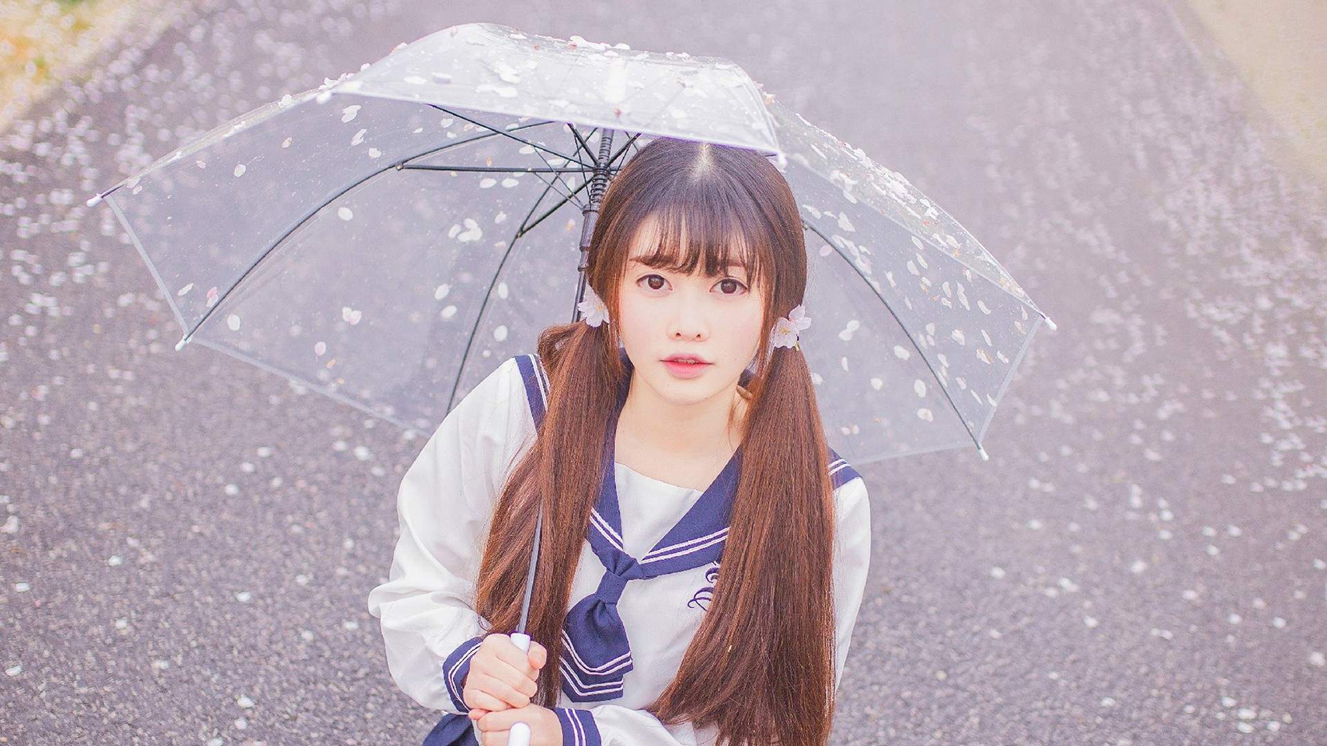 漂亮大陆90后粉嫩美女学生妹校园清纯写真高清壁纸图片
