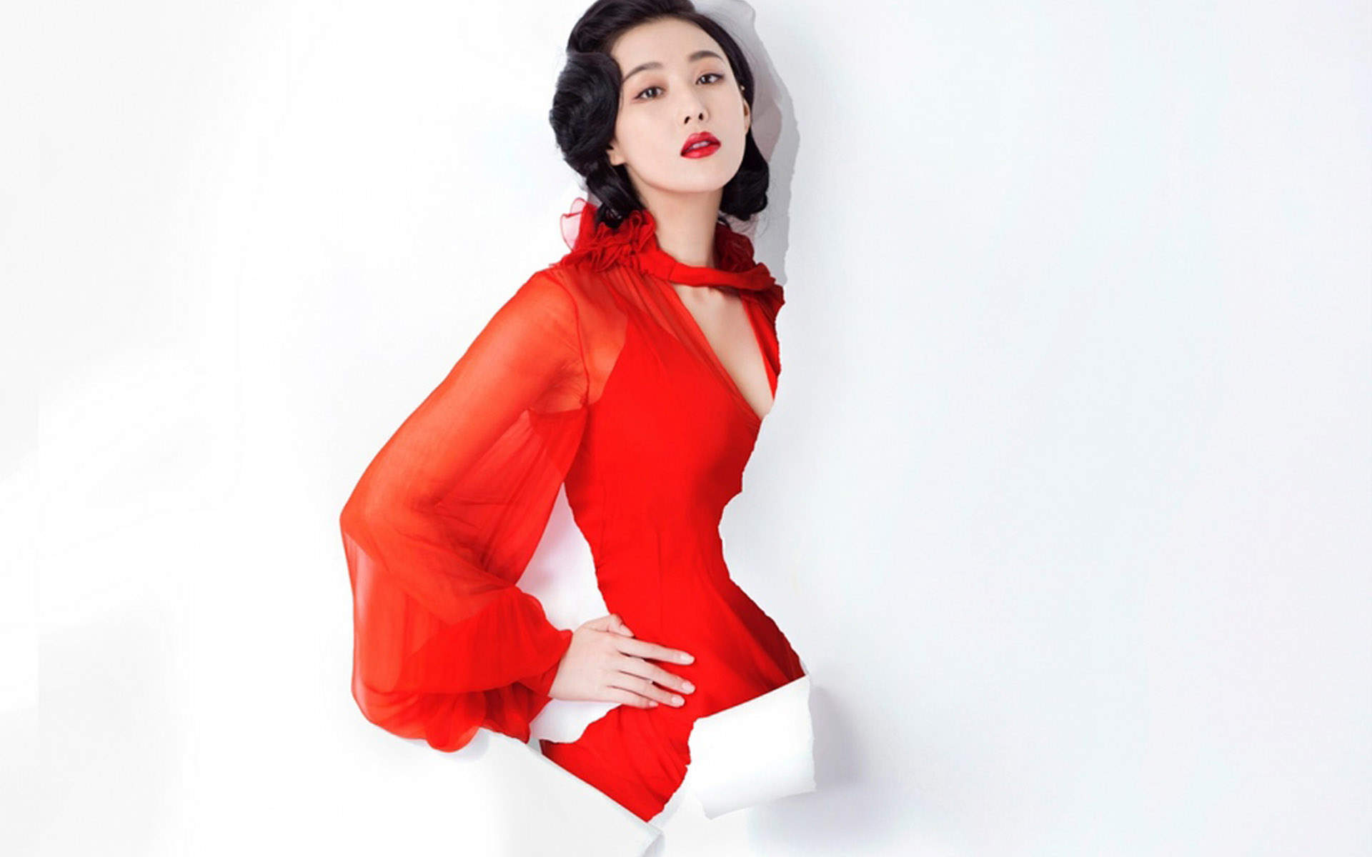 高清中国内地女演张馨予最新妩媚红妆写真图片桌面壁纸图片