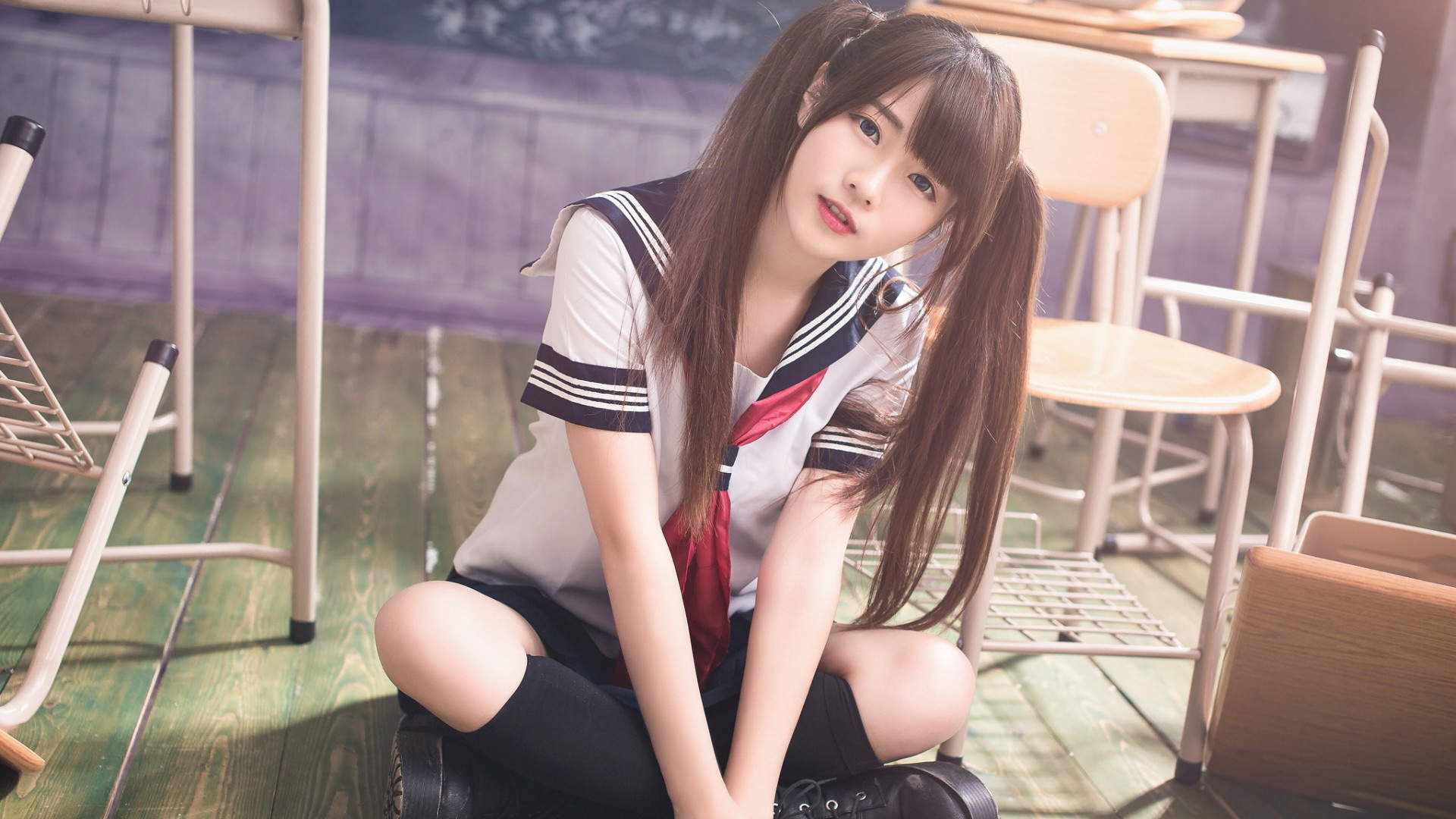 高清90后校花甜美灵动美少女学生装清纯写真图片手机壁纸图片