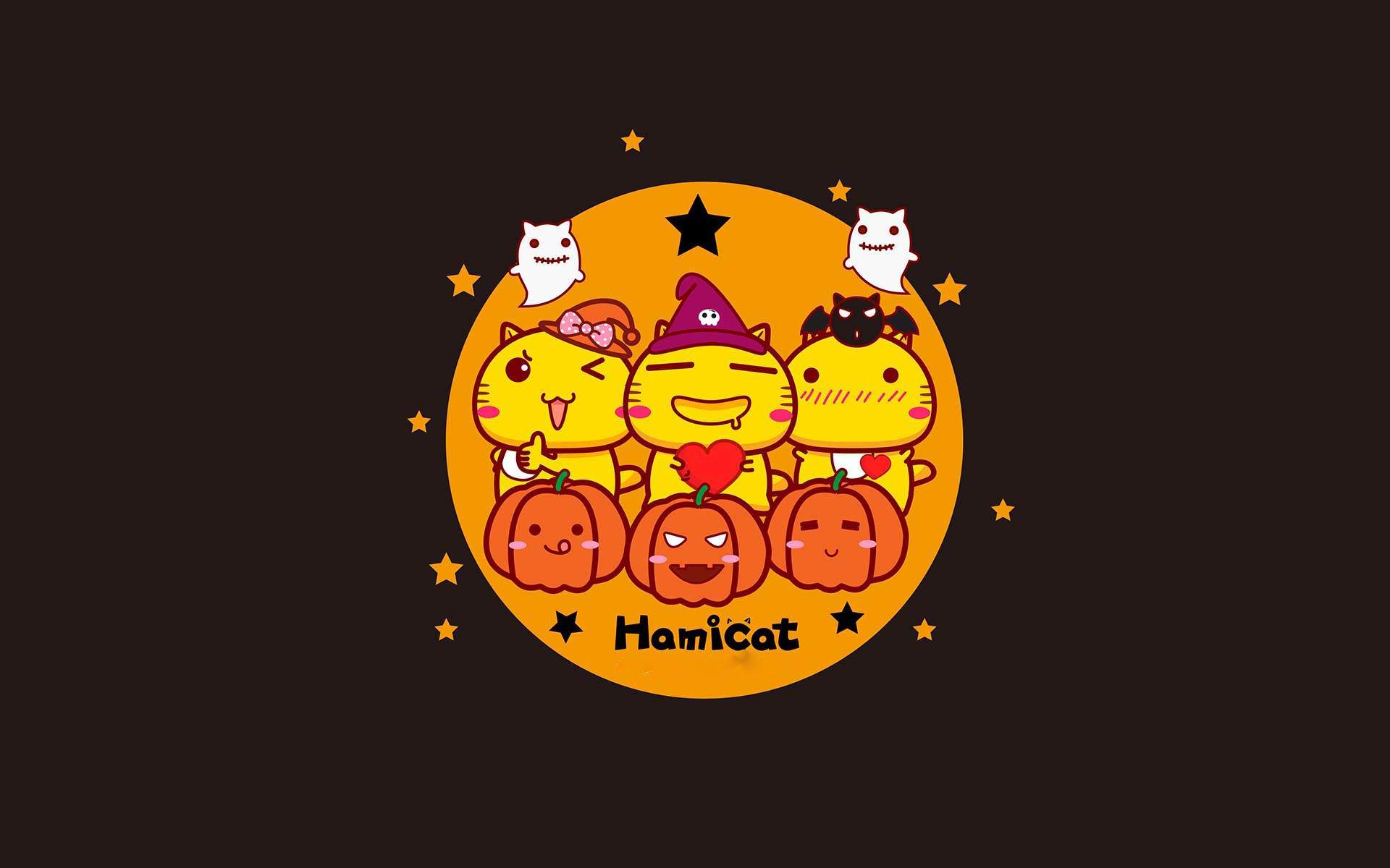 哈咪猫2017万圣节可爱卡通桌面壁纸图片